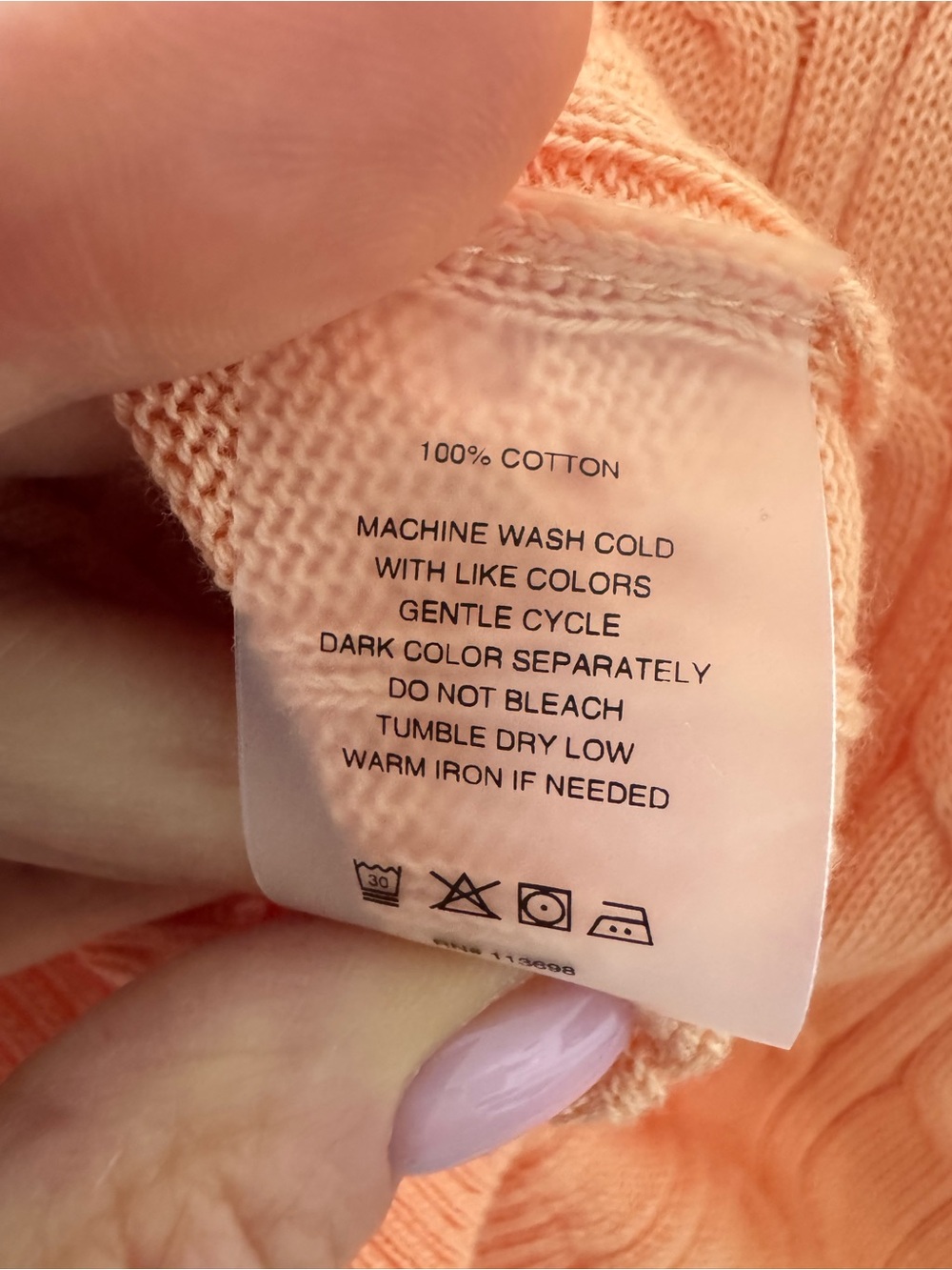 Margaret O’Leary Peach Cable Knit Button-Front Women’s Sweater - Picture 6 of 6
